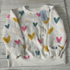 4T Cat & Jack Multicolor Heart Long Sleeve Sweatshirt